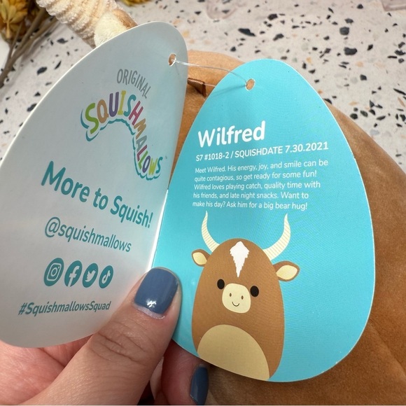 NEW Squishmallows Wilfred 7” Bull Ribbed Horn Tan Plushie Stuffed Animal Sz S - Picture 9 of 10